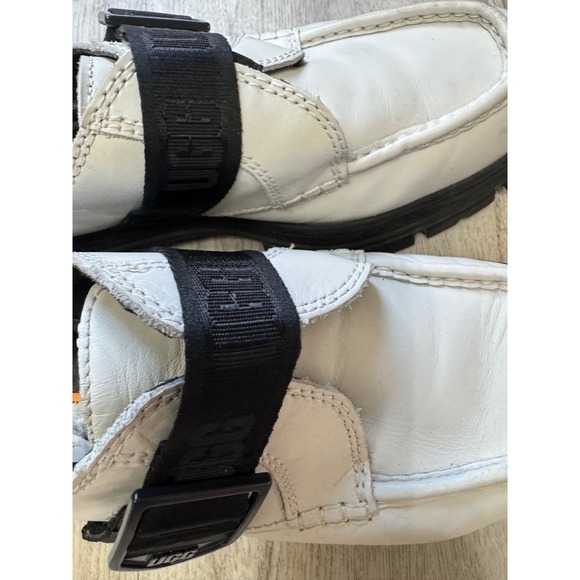 UGG Ashton white loafers slip Platform Lug Sole Buckle Accent  Size 10 Woman - Picture 4 of 7